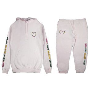 Cross Colours Men's Love Black Lives Pants+Hoodie Set Pink XXL NEW with TAGS